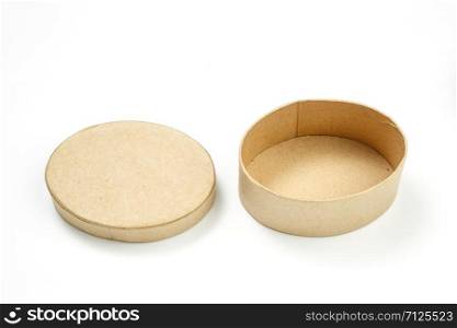 small gift boxes made of biodegradable cardboard on a white isolated background