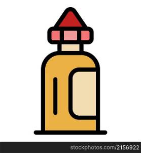 Small glue bottle icon. Outline small glue bottle vector icon color flat isolated. Small glue bottle icon color outline vector