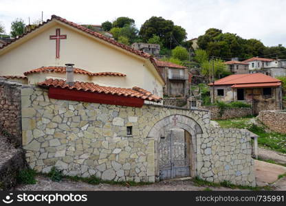 Small greek orthodox church in village Pangrati on Greece