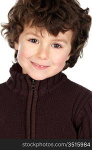 Small handsome boy a over white background