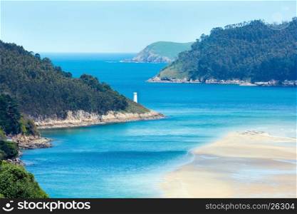 Small harbor, Porto do Barqueiro, Galicia, Spain. Summer sea coast landscape.