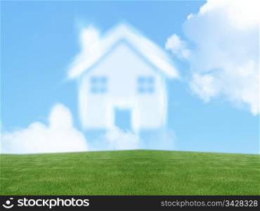 small house from clouds, Dream of homeownership