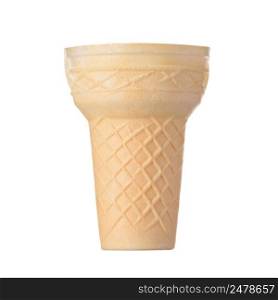 Small ice cream waffle cone isolated on white background