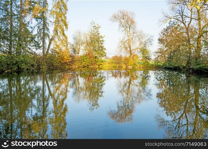 small lake in Germany in autumn