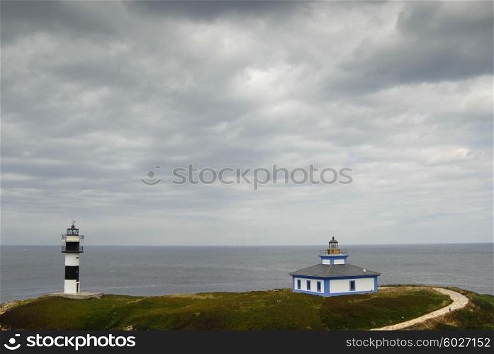 small lighthouses at the coast of north of spain