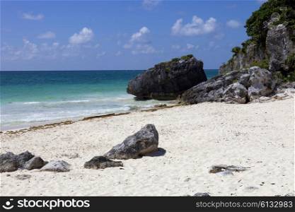 small Mexico beach at Tulum ruins, Yucatan