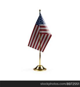 Small national flag of the USA on a white background.. Small national flag of the USA on a white background