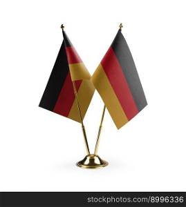 Small national flags of the Germany on a white background.. Small national flags of the Germany on a white background
