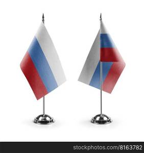 Small national flags of the Russia on a white background.. Small national flags of the Russia on a white background