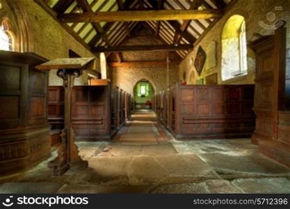 Small parish church at Shipton near Much Wenlock, Shropshire, England.