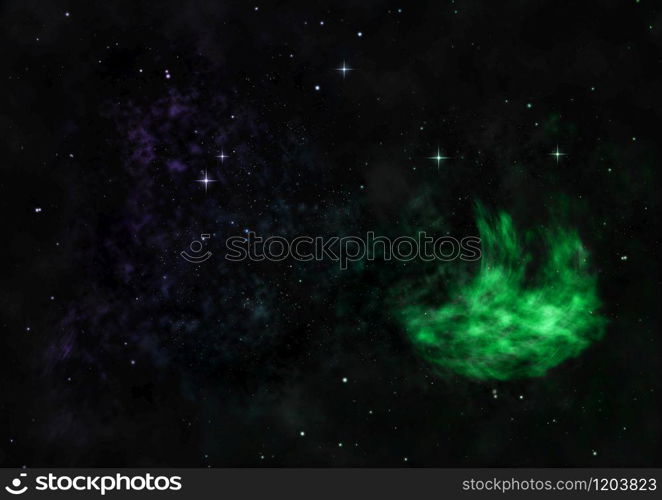 Small part of an infinite star field of space in the Universe. Elements of this image furnished by NASA . 3D rendering. Small part of an infinite star field. 3D rendering