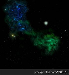 Small part of an infinite star field of space in the Universe. Elements of this image furnished by NASA . 3D rendering.. Small part of an infinite star field. 3D rendering