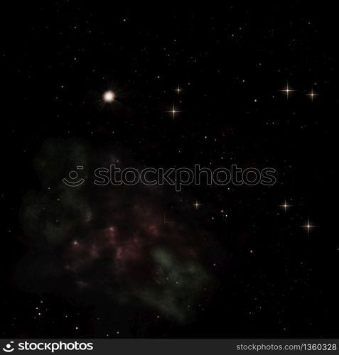 Small part of an infinite star field of space in the Universe. Elements of this image furnished by NASA . 3D rendering. Small part of an infinite star field. 3D rendering