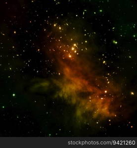 Small part of an infinite star field of space in the Universe. Elements of this image furnished by NASA . 3D rendering. Small part of an infinite star field. 3D rendering