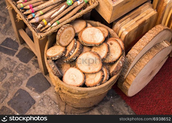 small piece of cut wood logs used for wood texture background