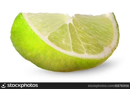 Small piece of lime isolated on white background. Small piece of lime