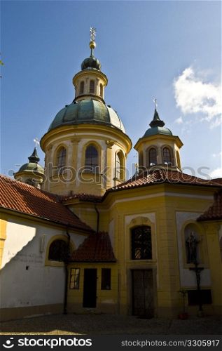 small pilgrimage church in a suburb of Prague