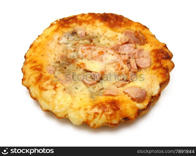 Small pizza and Italian cuisine. On a white background