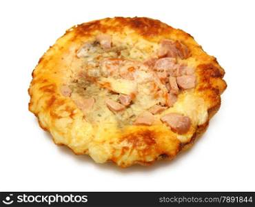 Small pizza and Italian cuisine. On a white background