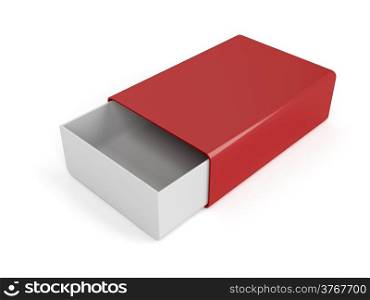 Small plastic sliding box on white background