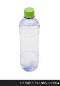 Small plastic water bottle isolated