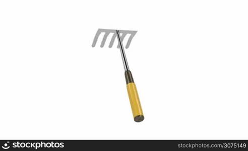 Small rake spin on white background