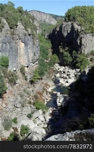 Small river in Koprulu canyon in south Turkey