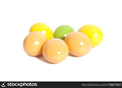 small round candies isolated on white