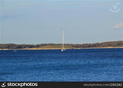Small sailing boat on the sea