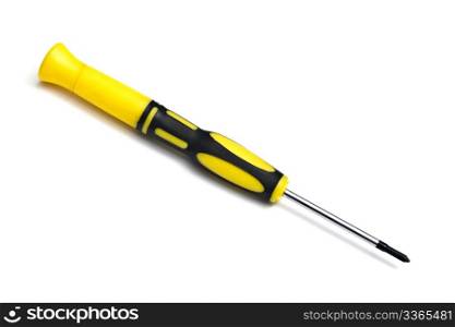 Small screwdriver isolated on white background
