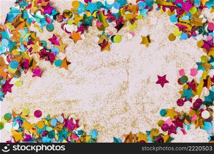 small spangles scattered table