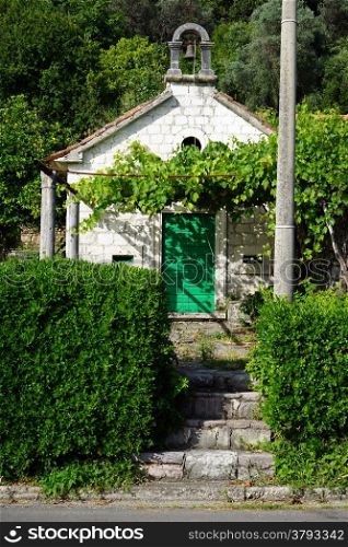 Small stone church in Tivat, Montenegro
