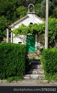 Small stone church in Tivat, Montenegro