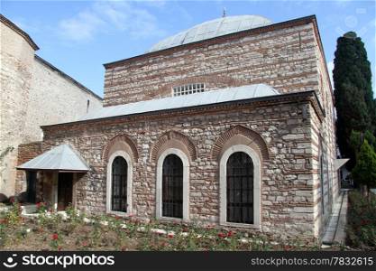 Small stone house in the yard of Topkapi palace in Istanbul, Turkey