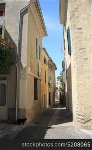Small street in an old village in the Provence