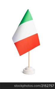Small table flag of Italy isolated on white background