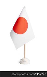 Small table flag of Japan isolated on white background