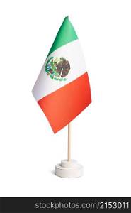 Small table flag of Mexico isolated on white background