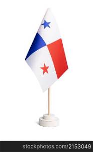 Small table flag of Panama isolated on white background
