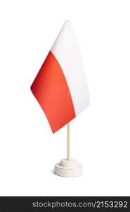 Small table flag of Poland isolated on white background