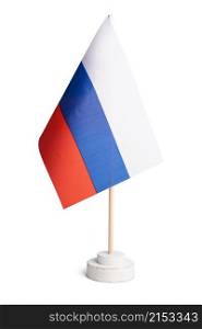 Small table flag of Russia isolated on white background