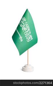Small table flag of Saudi Arabia isolated on white background
