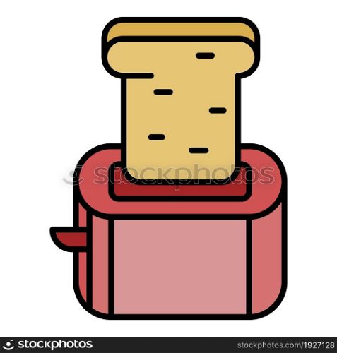 Small toaster icon. Outline small toaster vector icon color flat isolated. Small toaster icon color outline vector