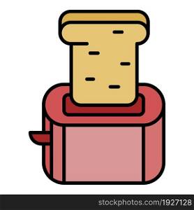 Small toaster icon. Outline small toaster vector icon color flat isolated. Small toaster icon color outline vector