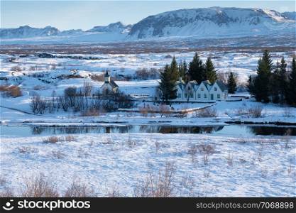 Small village within the Thingvellir National Park, Iceland, Europe