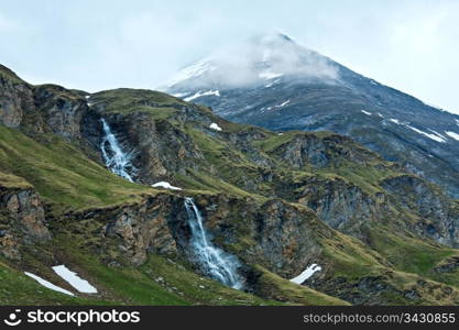 Small waterfall near Grossglockner High Alpine Road.