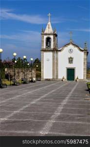 small white chapel in Navarra, Braga. Portugal.