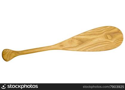 small wooden canoe paddle (decoration) isolated on white