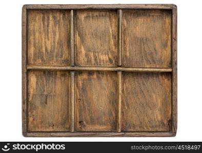 small wooden primitive type case (drawer) isolated on white