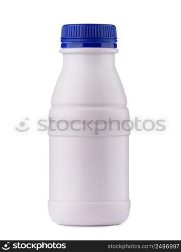Small yogurt bottle, closed, blank, isolated on white background